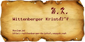 Wittenberger Kristóf névjegykártya